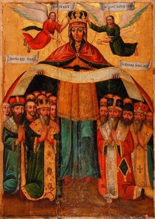 Ікона Покров Пресвятої Богородиці (єпископи) 000808 репродукція 30х40 см