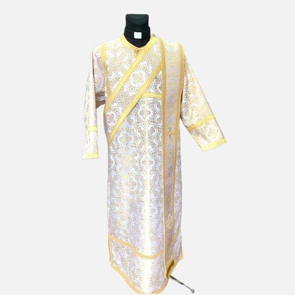 Дияконські ризи 005893 біло-жовті