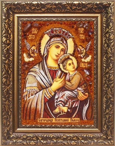 13.21.43.004 Ікона "Неустанної Помочі" Бурштин, 20х30 000794