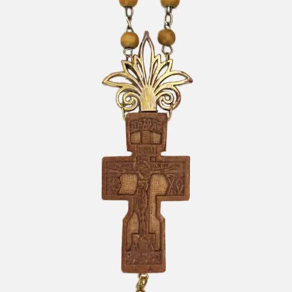 Хрест дерев 04109 нагруд вел.корона СЛИВ