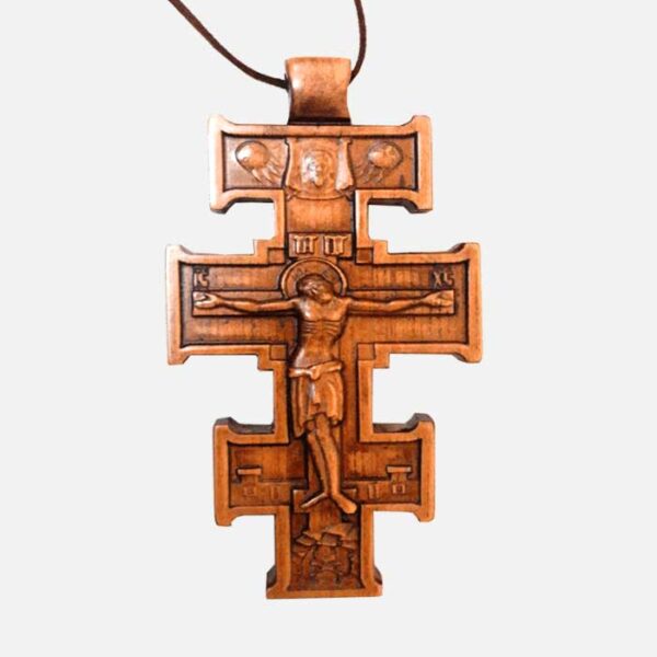 Хрест нагрудний 004826 дерев'яний трьохраменний TSYR
