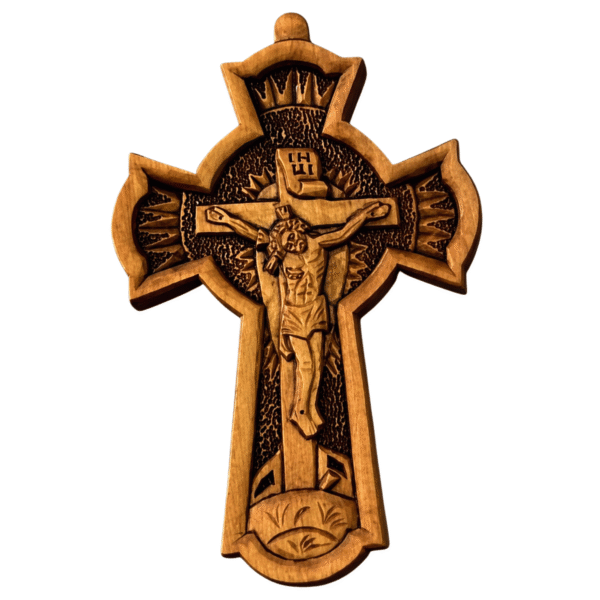 Хрест нагрудний 002929 три рамена зубчики ручна робота SLOB 11,5х6,5см